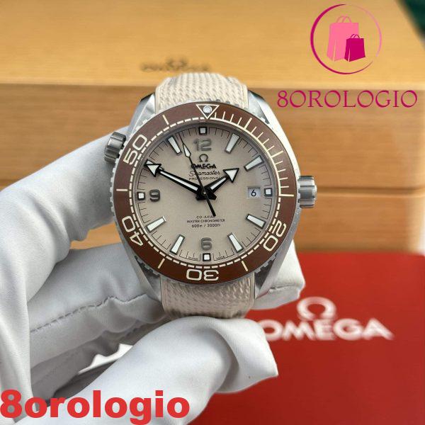Omega Seamaster Planet Ocean 600M Co-Axial Quadrante Beige Cinturino in Gomma Replica di Migliore Qualità VSF 43,5mm Orologio - immagine 2
