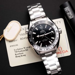Omega Seamaster Planet Ocean 600M GMT Replica Quadrante Nero Super Clone 43,5mm Orologio