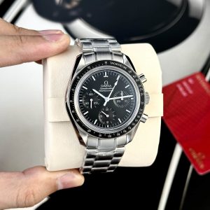 Replica Svizzera Omega Speedmaster Moonwatch Chronograph Quadrante Nero 42mm Orologio