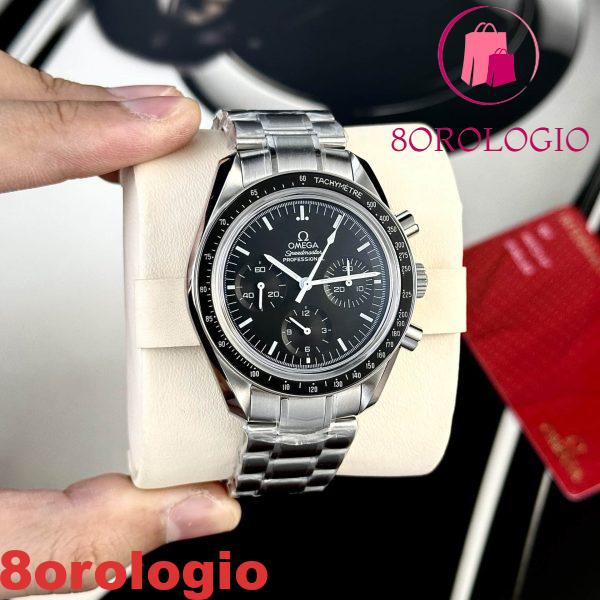 Replica Svizzera Omega Speedmaster Moonwatch Chronograph Quadrante Nero 42mm Orologio - immagine 3