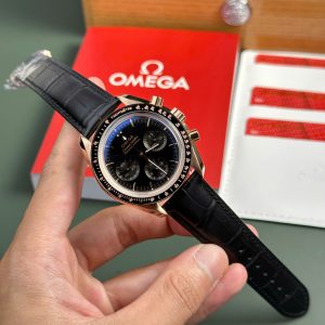 Omega Speedmaster Moonwatch Professional Cronografo Oro Rosa Quadrante Nero Replica Svizzera 42mm Orologio