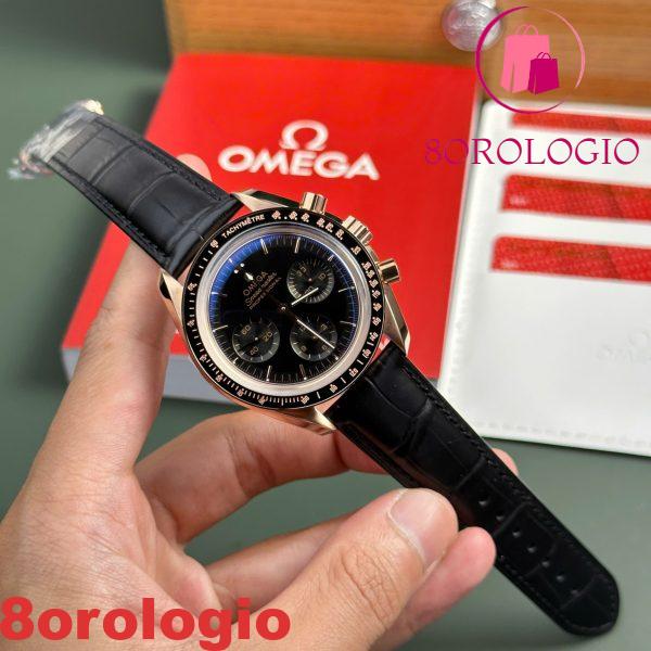 Omega Speedmaster Moonwatch Professional Cronografo Oro Rosa Quadrante Nero Replica Svizzera 42mm Orologio