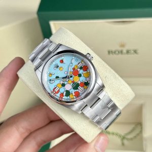 Rolex Oyster Perpetual 124300 Quadrante Turchese Motivo Celebration Migliore Replica Clean Factory 41mm Orologio