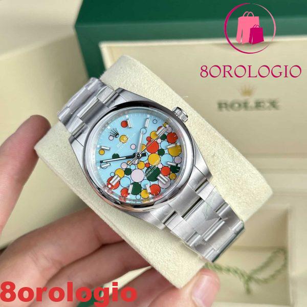 Rolex Oyster Perpetual 124300 Quadrante Turchese Motivo Celebration Migliore Replica Clean Factory 41mm Orologio - immagine 4