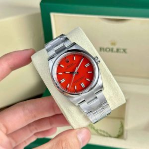 Replica Rolex Oyster Perpetual 126000 Quadrante Rosso Corallo 1:1 Clean Factory 36mm Orologio