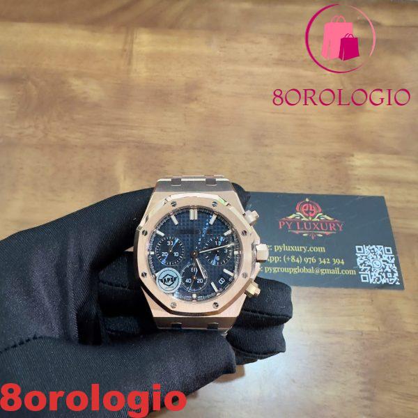 Audemars Piguet Royal Oak Chronograph 26240OR Oro Rosa Quadrante Blu Replica 1:1 Super Clone APSF 41mm Orologio