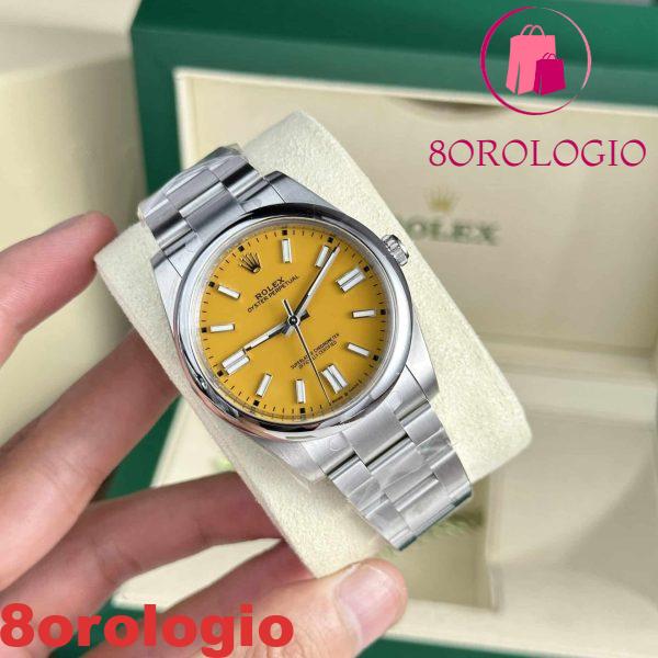 Rolex Oyster Perpetual 41 124300 Quadrante Giallo Replica di Migliore Qualità Clean Factory Orologio
