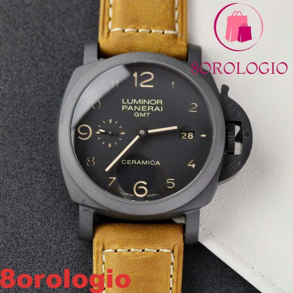 Panerai Luminor GMT Ceramica 1950 3 Days Quadrante Nero PAM441 Replica Migliore VSF 44mm Orologio - immagine 4