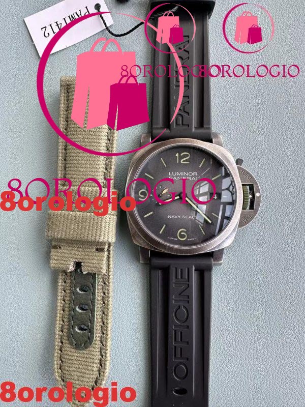 Panerai Luminor Marina Navy Seals PAM01412 Quadrante Grigio Cinturino in Gomma Miglior Replica VSF 44mm Orologio