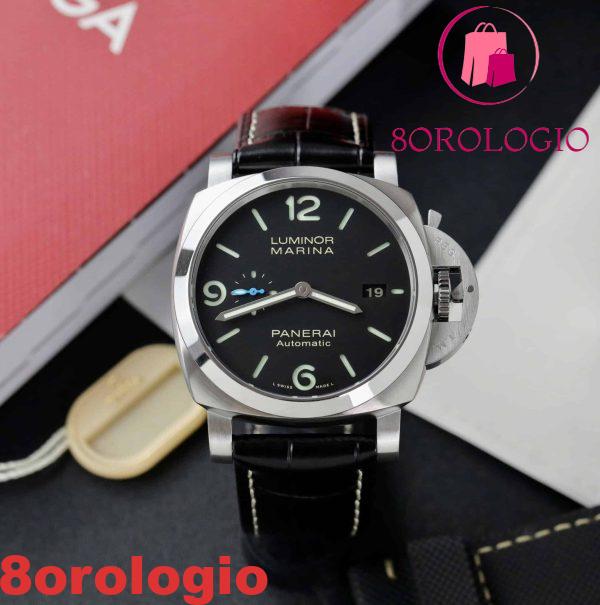 Panerai Luminor Marina Acciaio Quadrante Nero PAM1312 Pelle Miglior Replica VSF 44mm Orologio - immagine 4