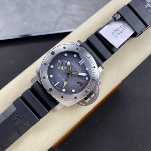 Panerai Submersible GMT Navy Seals PAM 1323 Quadrante Grigio Cinturino in Gomma Miglior Replica VSF 44mm Orologio