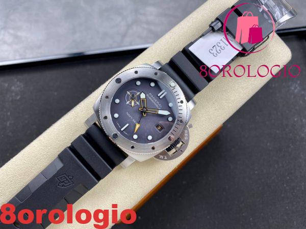 Panerai Submersible GMT Navy Seals PAM 1323 Quadrante Grigio Cinturino in Gomma Miglior Replica VSF 44mm Orologio - immagine 2