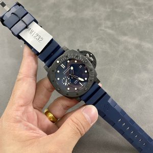 Panerai Submersible Quarantaquattro Carbotech Blu Abisso PAM1232 Quadrante Blu Cinturino in Gomma Replica VSF 44mm Migliore Orologio