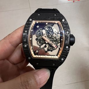 Replica su misura 1:1 Richard Mille RM055 Edizione Asia Bubba Watson squisita in fibra di carbonio NTPT movimento modificato non regolatore 42.7mm Orologio