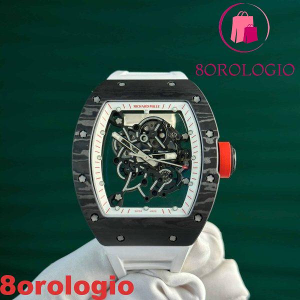 Richard Mille RM055 Bubba Watson Carbon Fiber White Legend Migliore Replica ZF 42.7 X 49.9mm Orologio - immagine 6