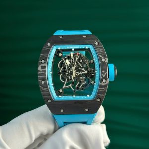 Richard Mille RM055 Bubba Watson Yas Marina Circuit Carbon TPT Cinturino in Gomma Blu Replica 1:1 Super Clone ZF 42.7mm Orologio