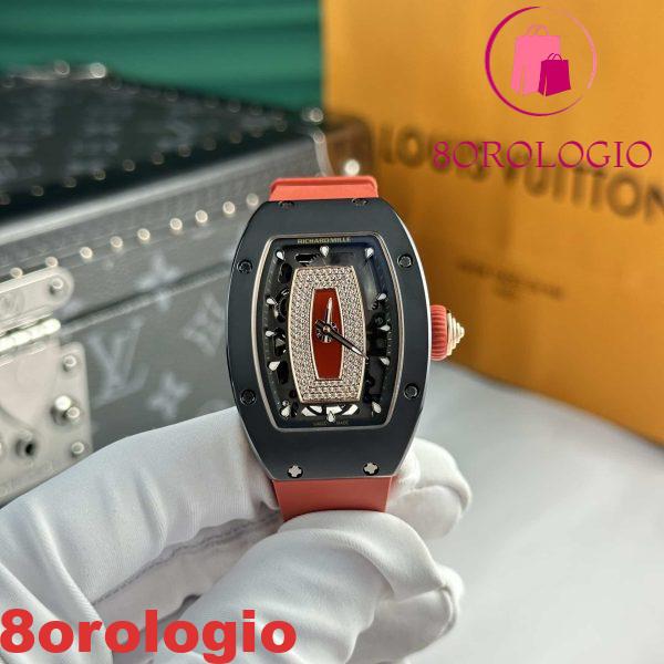Richard Mille RM07-01 BlackCeramic Red Lip Rose Gold Red Rubber Migliore Replica 45.32 X 32.3mm Orologio - immagine 2