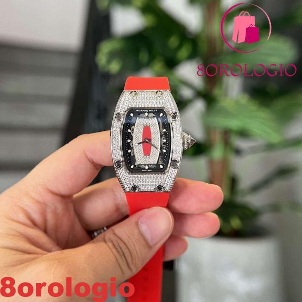 Replica Richard Mille RM07-01 Full Diamond Red Lip 45.32 X 32.3mm Orologio - immagine 2