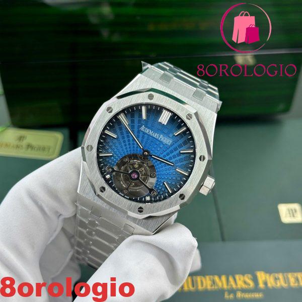 Audemars Piguet Royal Oak Flying Tourbillon 26530 Quadrante Blu Replica R8 Factory 41mm Orologio - immagine 5