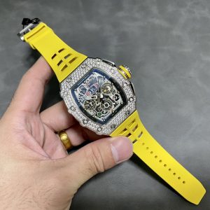 Richard Mille RM11-03 Flyback Chronograph Iced Out con Pietre CZ Miglior Replica KVF 49.94×44.5mm Orologio