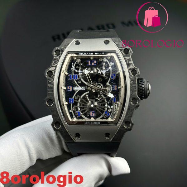 Richard Mille RM21-01 Tourbillon Aerodyne Titanium & Carbon TPT Migliore Replica 42.68mm X 50.12mm Orologio