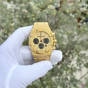 Replica Audemars Piguet Royal Oak Frosted Yellow Gold Chronograph 26240BA Quadrante Giallo 41mm Orologio