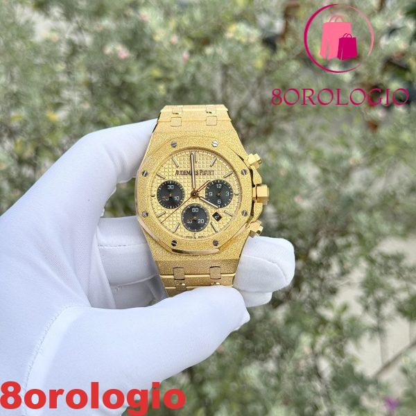 Replica Audemars Piguet Royal Oak Frosted Yellow Gold Chronograph 26240BA Quadrante Giallo 41mm Orologio