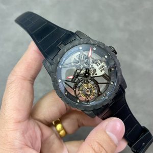 Roger Dubuis Excalibur Monotourbillon DBEX0577 Fibra di Carbonio Nera Replica BBR 1:1 42mm Orologio