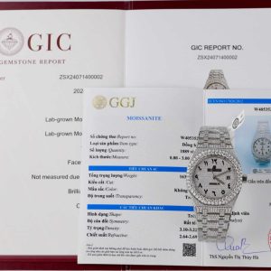 Replica Audemars Piguet Royal Oak Iced Out Moissanite Quadrante Arabo Super Clone 41mm Orologio