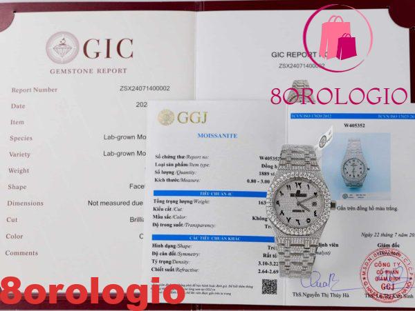 Replica Audemars Piguet Royal Oak Iced Out Moissanite Quadrante Arabo Super Clone 41mm Orologio