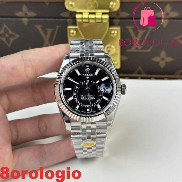 Rolex Sky-Dweller 326934 Quadrante Nero Bracciale Jubilee Replica di Alta Qualità 42mm Orologio
