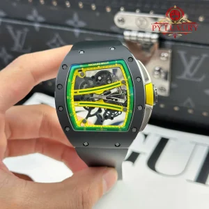 Richard Mille RM61-01 Yohan Blake 'Green' Ceramica Nera Cinturino in Gomma Replica ZF 42.7mm X 50.23mm Orologio