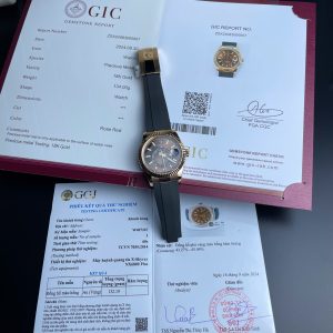 Replica Rolex Sky-Dweller 326934 Quadrante Marrone Cinturino in Gomma Placcato Oro 18K 42mm Orologio