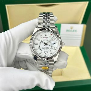 Rolex Sky-Dweller 326934 Quadrante Bianco Bracciale Jubilee Replica ZF 42mm Orologio