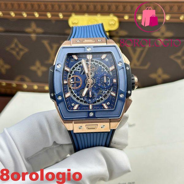 Hublot Spirit Of Big Bang King Gold Blue Ceramic Miglior Replica BBF 42mm Orologio - immagine 3