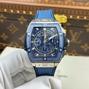Hublot Spirit Of Big Bang Titanium Blue Ceramic Quadrante Blu Cinturino in Gomma 1:1 Migliore Replica BBF 42mm Orologio
