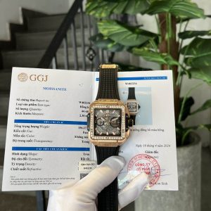 Hublot Square Bang King Gold Con Ghiera Personalizzata in Moissanite Replica di Alta Qualità 42mm Orologio