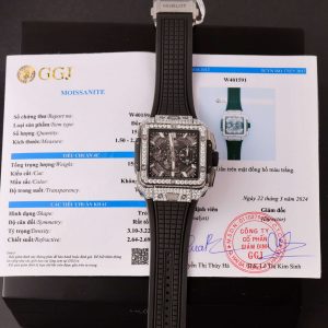 Hublot Square Bang Titanium Iced Out Moissanite Replica di Alta Qualità 42mm Orologio