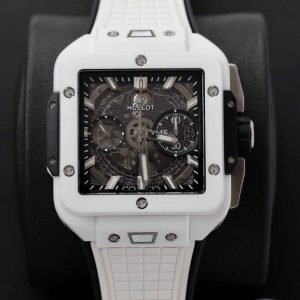 Hublot Square Bang Unico White Ceramic Replica BBF di Alta Qualità 42mm Orologio