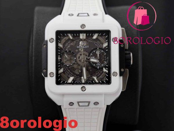 Hublot Square Bang Unico White Ceramic Replica BBF di Alta Qualità 42mm Orologio