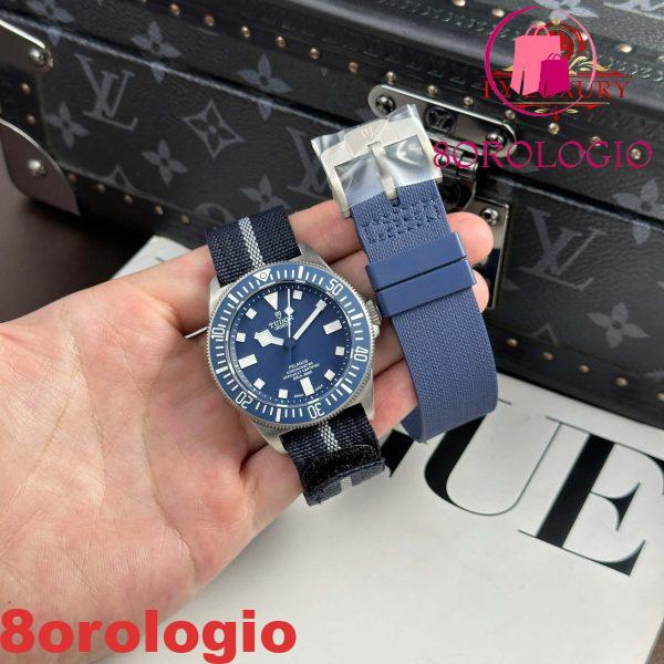 Tudor Pelagos FXD Titanium M25707b/25-0001 Quadrante Blu Cinturino in Tessuto Blu Navy Replica 1:1 42mm Orologio - immagine 2
