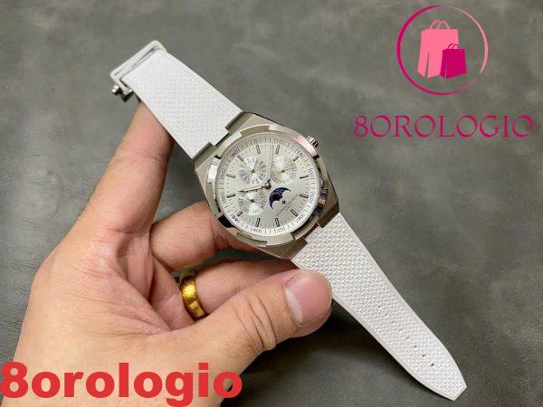 Vacheron Constantin Overseas 4300V Calendario Perpetuo Quadrante Argento Cinturino in Gomma Replica Migliore 41.5mm Orologio - immagine 2