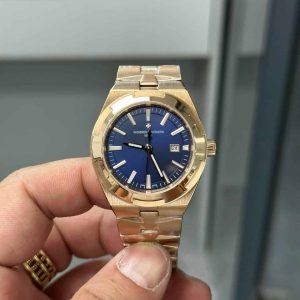 Vacheron Constantin Overseas 4600V/200R-B979 Orologio da Donna in Oro Rosa Quadrante Blu Replica Svizzera 35mm Orologio