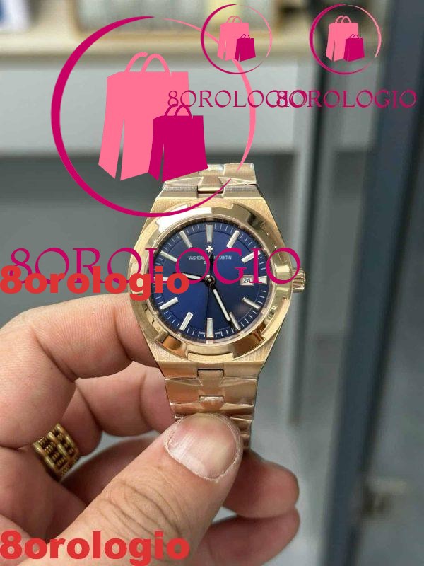 Vacheron Constantin Overseas 4600V/200R-B979 Orologio da Donna in Oro Rosa Quadrante Blu Replica Svizzera 35mm Orologio - immagine 2
