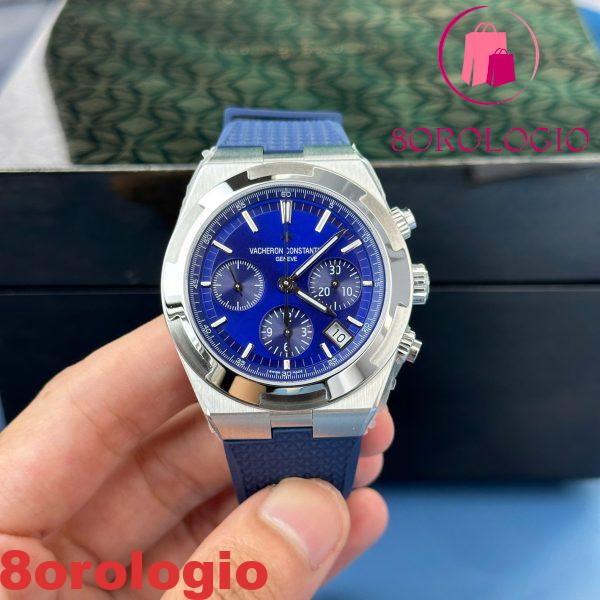 Vacheron Constantin Overseas 5500V Chronograph Quadrante Blu Cinturino in Gomma Replica 8F 42,5mm Orologio - immagine 2