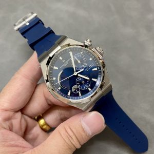 Vacheron Constantin Overseas Dual Time 47450/000A-9039 Quadrante Blu Cinturino in Gomma Replica TWF 42mm Orologio