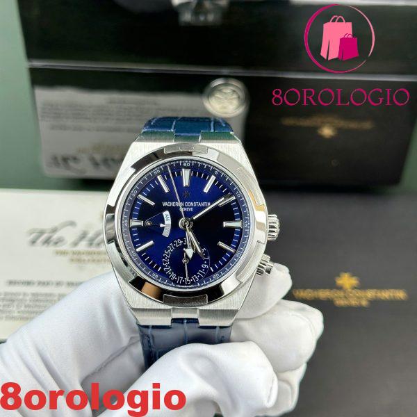 Vacheron Constantin Overseas Dual Time 7900V/110A-B334 Quadrante Blu Cinturino in Pelle Replica Svizzera PZF 41mm Orologio - immagine 2