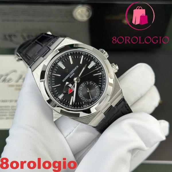 Vacheron Constantin Overseas Dual Time 7900V/110A-B546 Quadrante Nero Cinturino in Pelle Replica Svizzera PZF 41mm Orologio - immagine 2