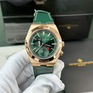 Vacheron Constantin Overseas Dual Time 7920V/210R-B965 Oro Rosa Quadrante Verde Pelle Swiss Replica PZF 41mm Orologio