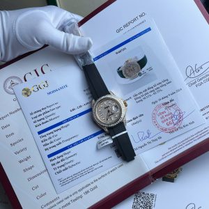 Replica Migliore di Rolex Yacht-Master 126655 40mm in Oro Rosa 18K con Moissanite Customizzata Orologio